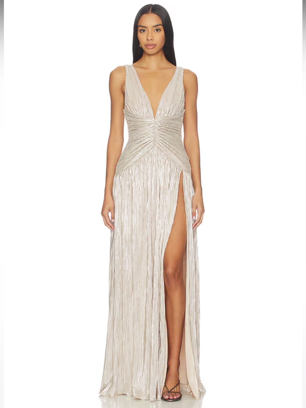 NWT! Lovers and Friends Nikoletta Gown in Metallic Champagne